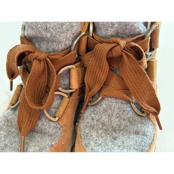 Sorel Womens Kinetic Leather Ankle Boots Fur Lining Rubber Size 5 Brown Suede - Picture 8 of 13